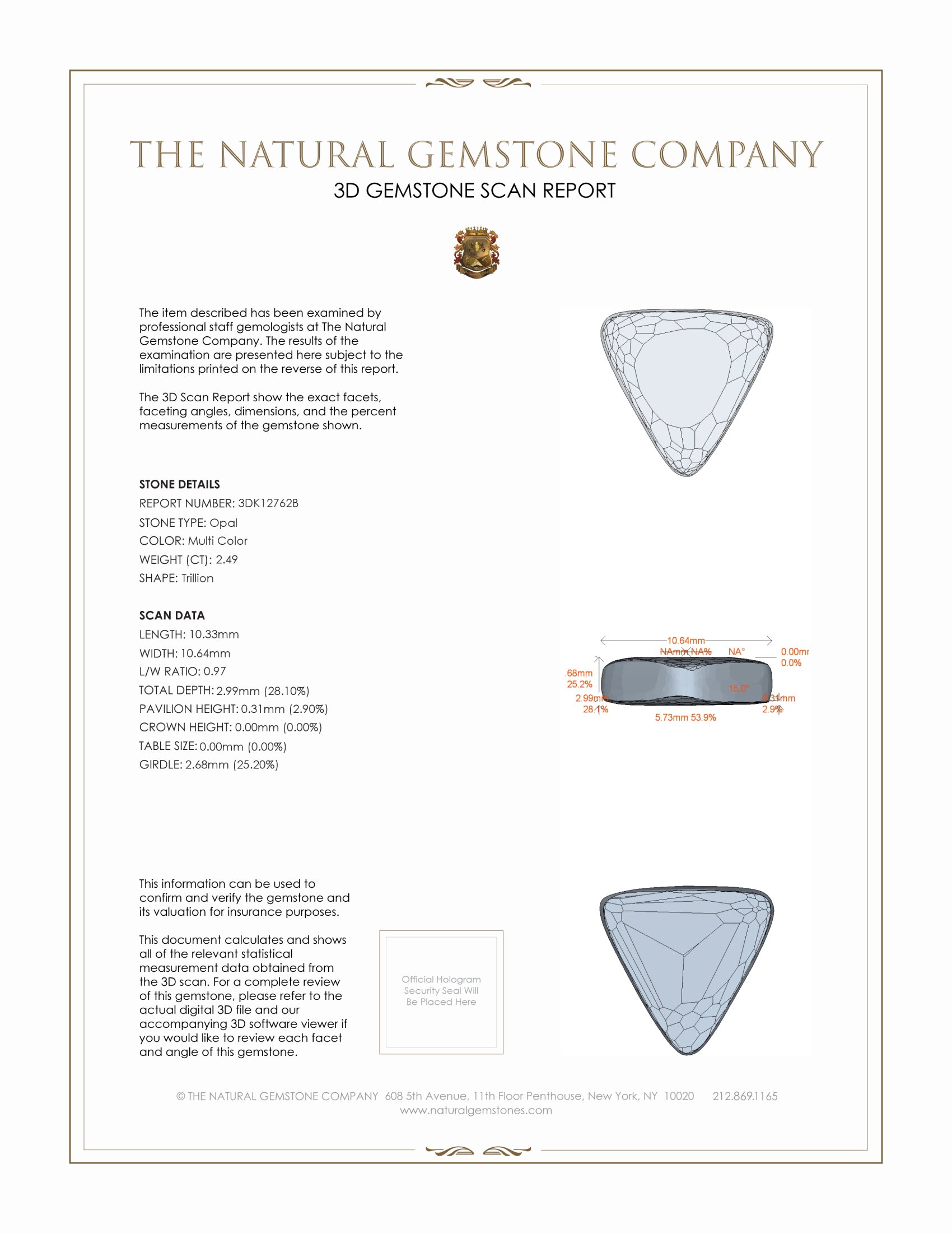 2.49 Ct. Boulder Opal from Australia