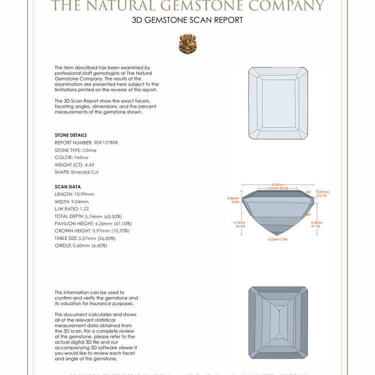 4.43 Ct. Citrine from Brazil