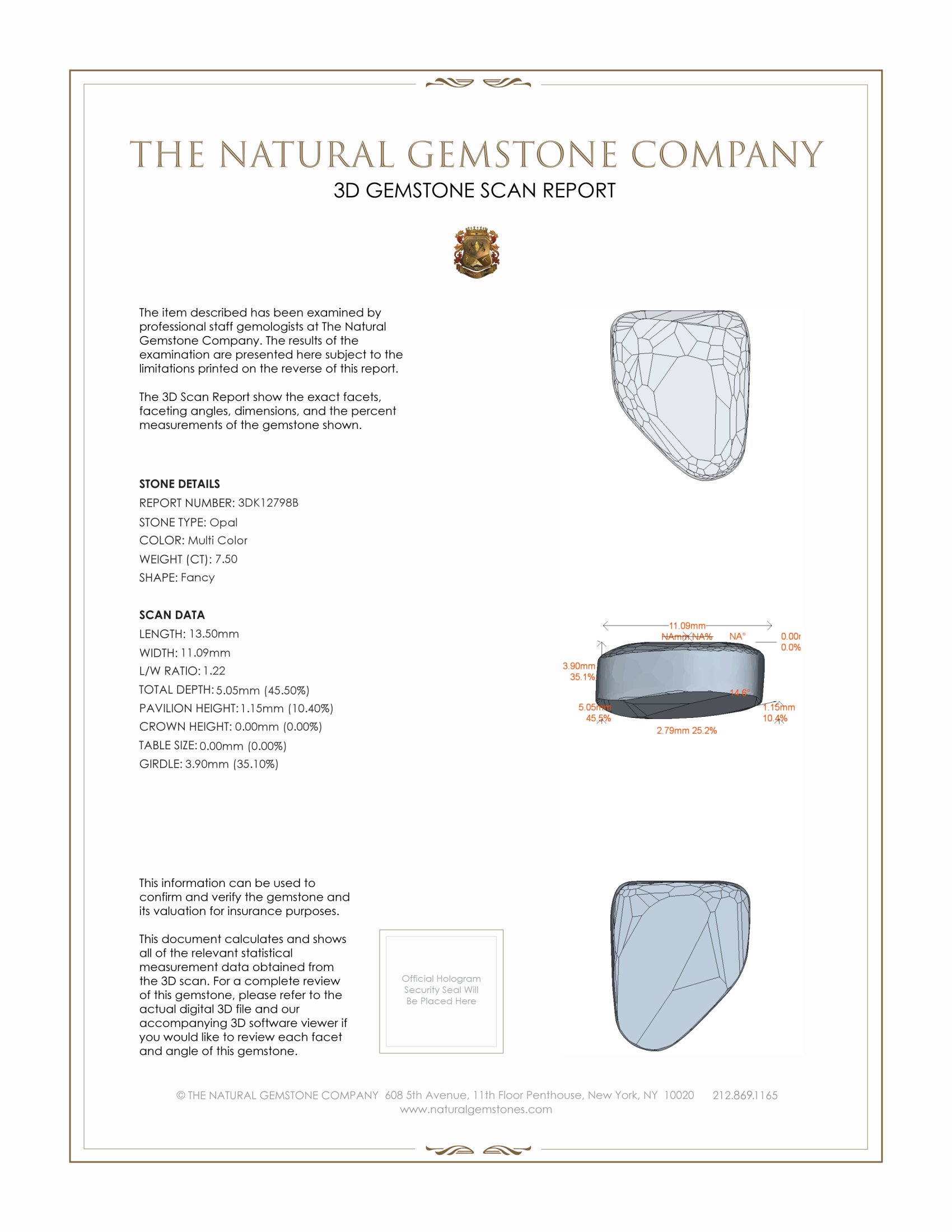 7.50 Ct. Boulder Opal from Australia