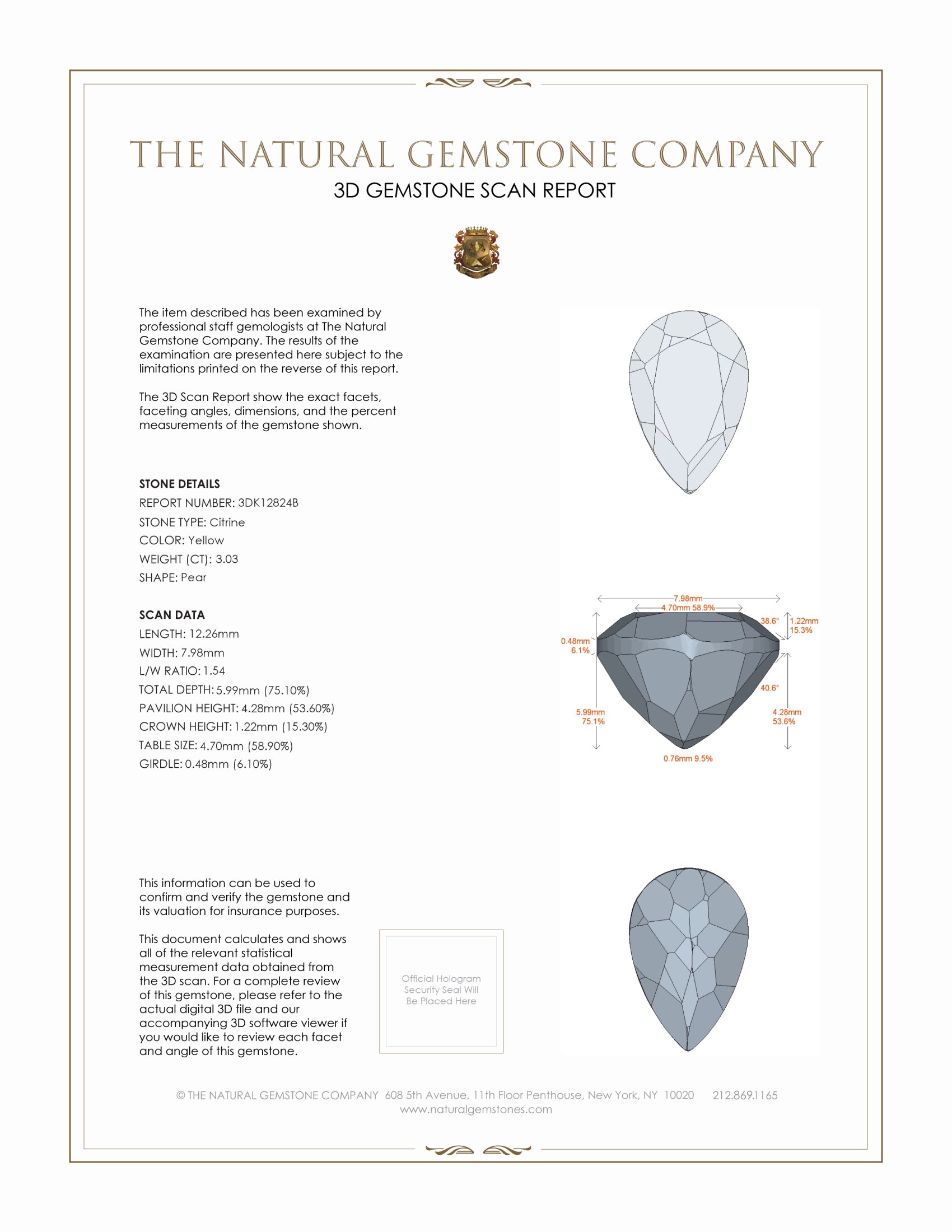 3.03 Ct. Citrine from Brazil