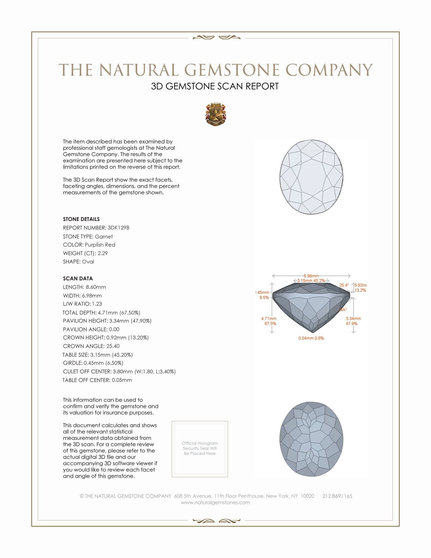 2.29 Ct. Garnet from Ceylon (Sri Lanka)