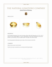 5.29 Ct. Yellow Citrine from Brazil Appraisal