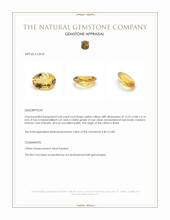4.45 Ct. Yellow Citrine from Brazil Appraisal