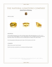 6.54 Ct. Yellow Citrine from Brazil Appraisal