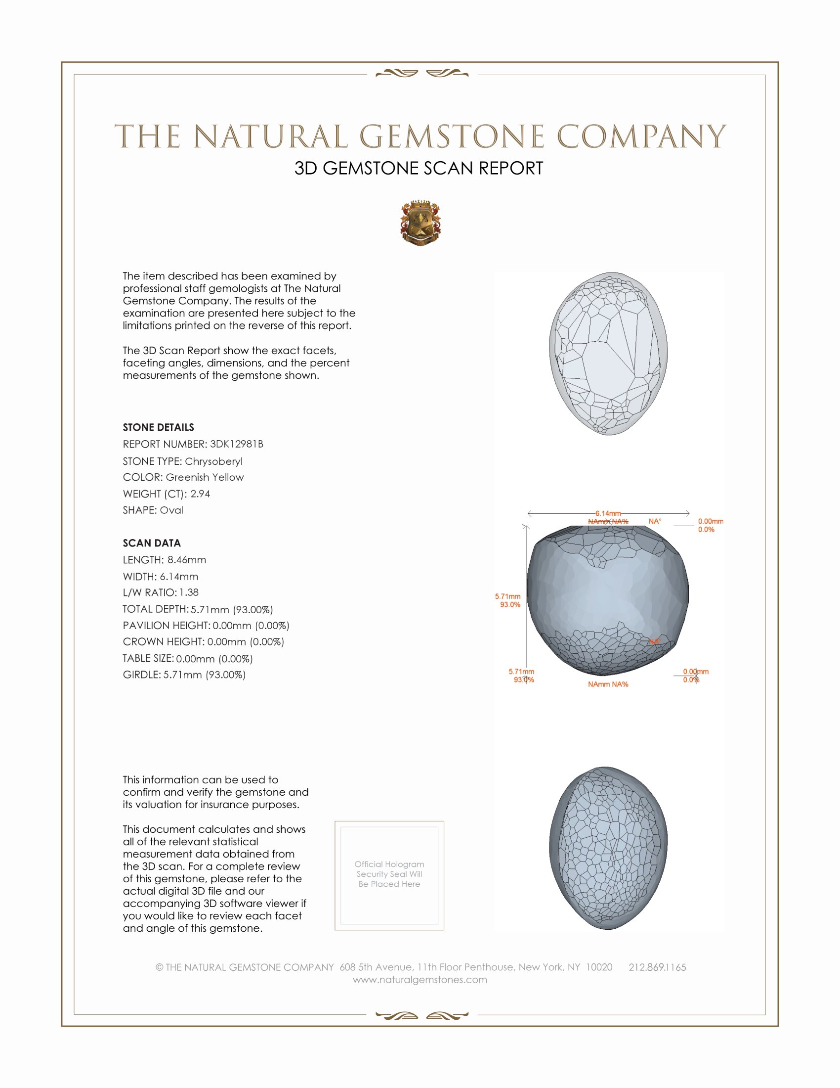 2.94 Ct. Cabochon Chrysoberyl from Ceylon (Sri Lanka)