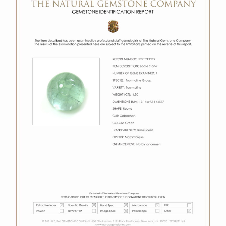 4.50 Ct. Cabochon Tourmaline from Mozambique