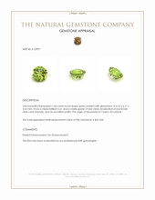 1.06 Ct. Peridot from Ceylon (Sri Lanka) Appraisal