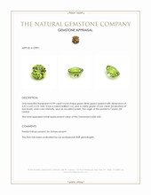 0.99 Ct. Green (Lime Green) Peridot from Ceylon (Sri Lanka) Appraisal