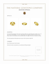 1.84 Ct. Yellow Zircon from Ceylon (Sri Lanka) Appraisal