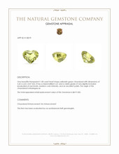1.08 Ct. Yellowish Green Chrysoberyl from Madagascar Appraisal