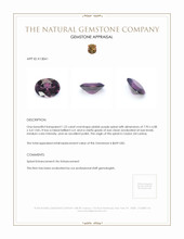 1.22 Ct. Pinkish Purple Spinel from Ceylon (Sri Lanka) Appraisal