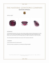 4.50 Ct. Purplish Red Garnet from Ceylon (Sri Lanka) Appraisal