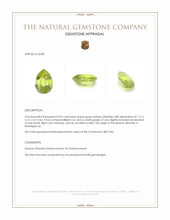 0.92 Ct. Green Sphene (Titanite) from Madagascar Appraisal