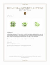 2.53 Ct. Green (Lime Green) Peridot from Afghanistan Appraisal