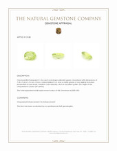 1.26 Ct. Yellowish Green Chrysoberyl from Ceylon (Sri Lanka) Appraisal