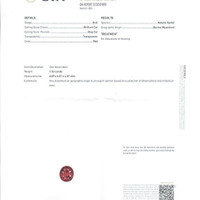 1.52 Ct. Red Spinel from Burma (Myanmar) Scan Report