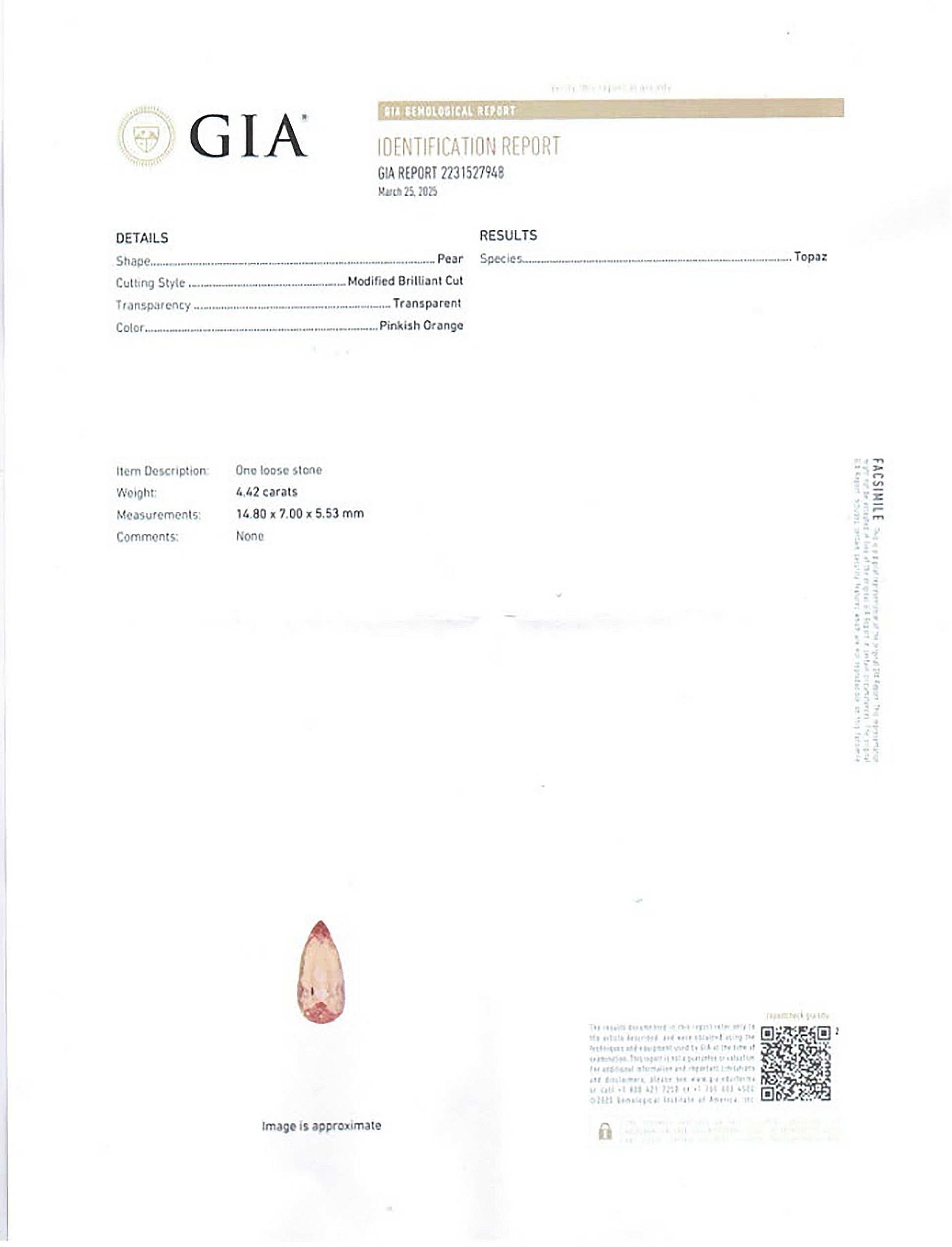 4.42 Ct. Imperial Topaz from Brazil