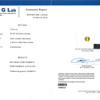7.01 Ct. Cabochon Chrysoberyl from Ceylon (Sri Lanka) Scan Report