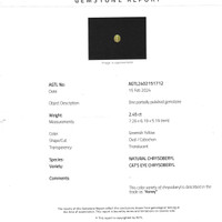 2.45 Ct. Cabochon Chrysoberyl from Ceylon (Sri Lanka) Scan Report