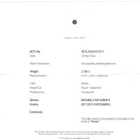 2.18 Ct. Chrysoberyl from Ceylon (Sri Lanka) Scan Report