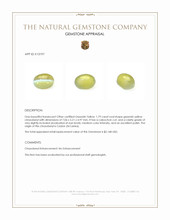 1.79 Ct. Greenish Yellow Cabochon Chrysoberyl from Ceylon (Sri Lanka) Appraisal