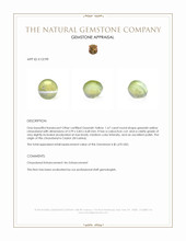 1.67 Ct. Greenish Yellow Cabochon Chrysoberyl from Ceylon (Sri Lanka) Appraisal