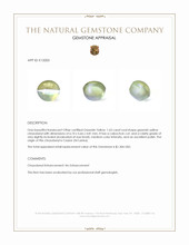 1.63 Ct. Greenish Yellow Cabochon Chrysoberyl from Ceylon (Sri Lanka) Appraisal