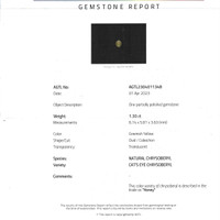 1.30 Ct. Cabochon Chrysoberyl from Ceylon (Sri Lanka) Scan Report