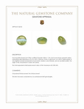 1.30 Ct. Greenish Yellow Cabochon Chrysoberyl from Ceylon (Sri Lanka) Appraisal