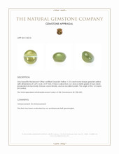 1.22 Ct. Greenish Yellow Cabochon Chrysoberyl from Ceylon (Sri Lanka) Appraisal