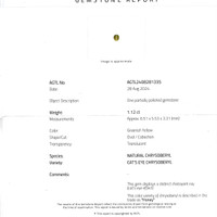 1.12 Ct. Cabochon Chrysoberyl from Ceylon (Sri Lanka) Scan Report