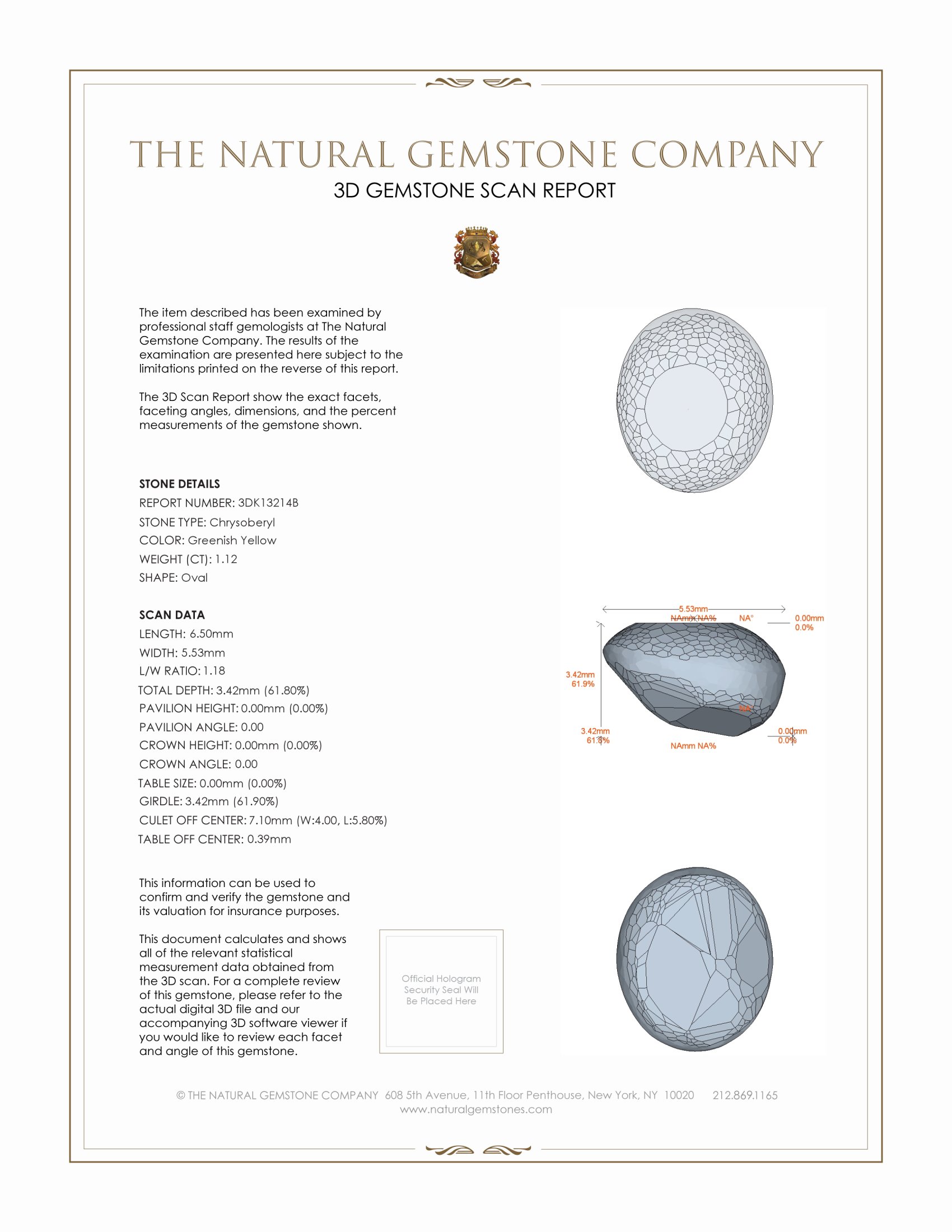 1.12 Ct. Cabochon Chrysoberyl from Ceylon (Sri Lanka)