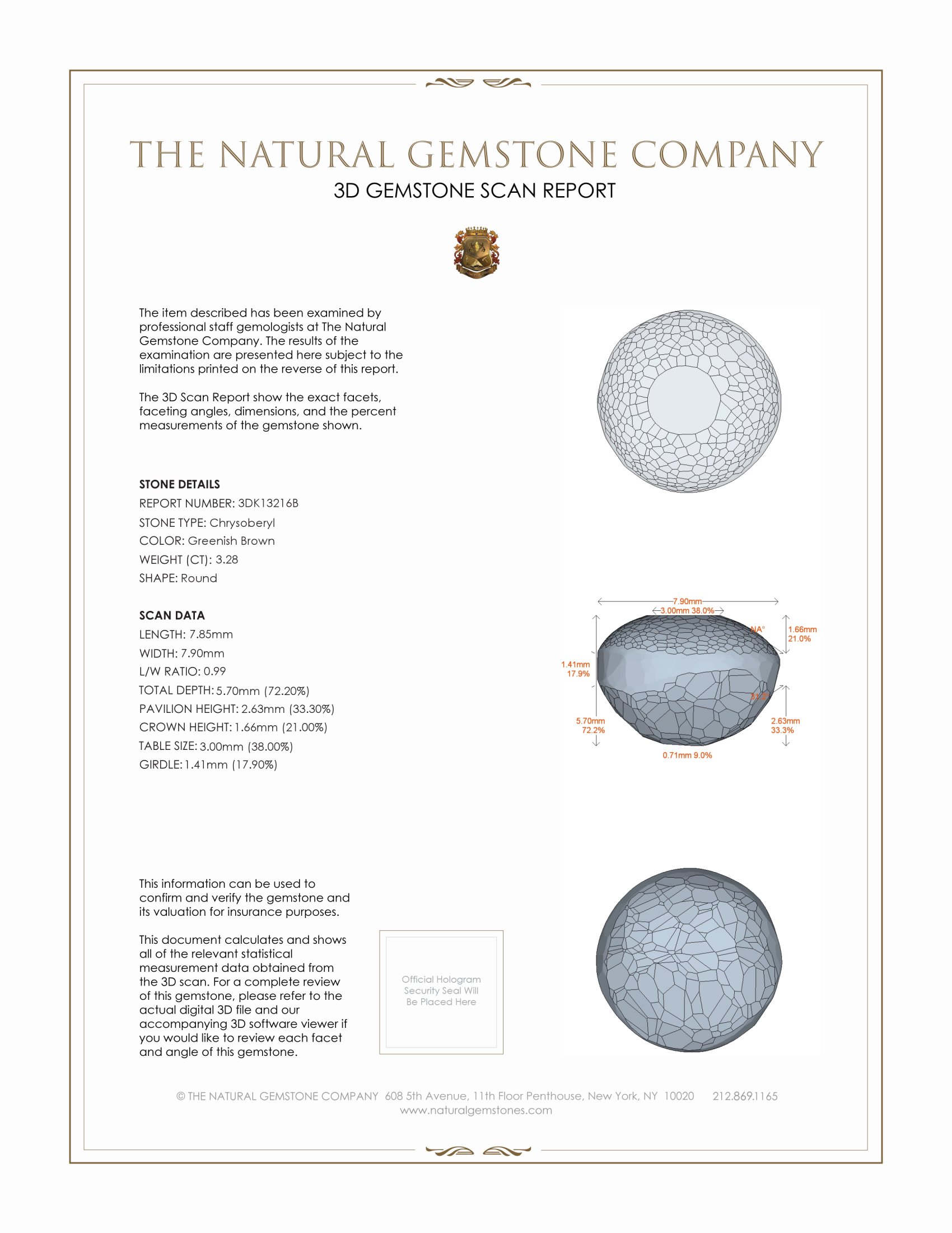3.28 Ct. Chrysoberyl from Ceylon (Sri Lanka)
