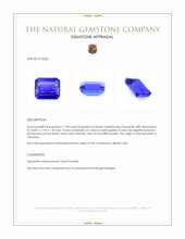 11.98 Ct. Violetish Blue Tanzanite from Tanzania Appraisal