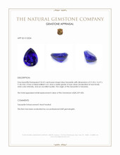 24.52 Ct. Blue Tanzanite from Tanzania Appraisal