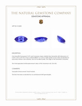 2.09 Ct. Violetish Blue Tanzanite from Tanzania Appraisal