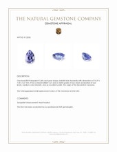 2.68 Ct. Violetish Blue Tanzanite from Tanzania Appraisal