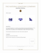 1.47 Ct. Violetish Blue Tanzanite from Tanzania Appraisal