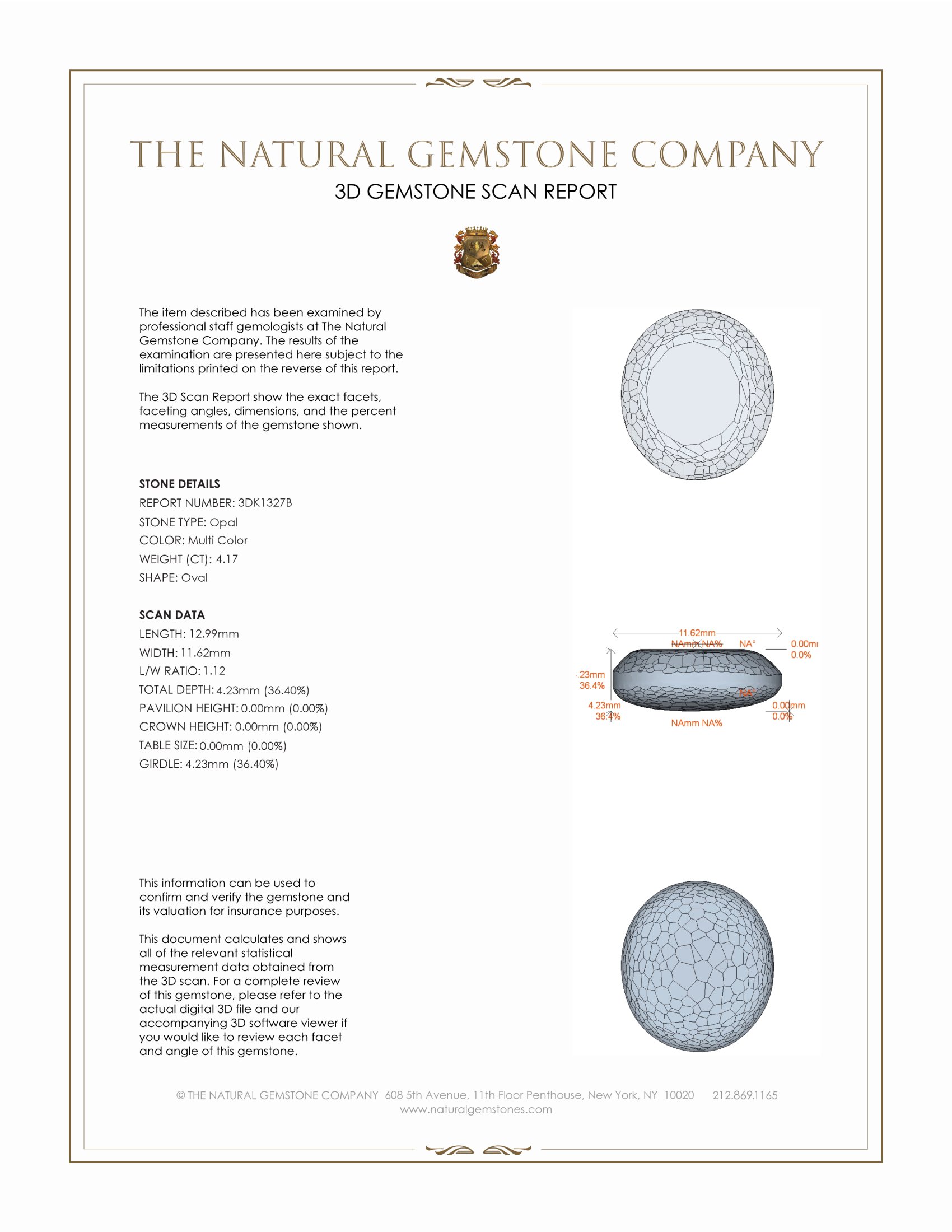 4.17 Ct. Semi-Black Opal from Australia