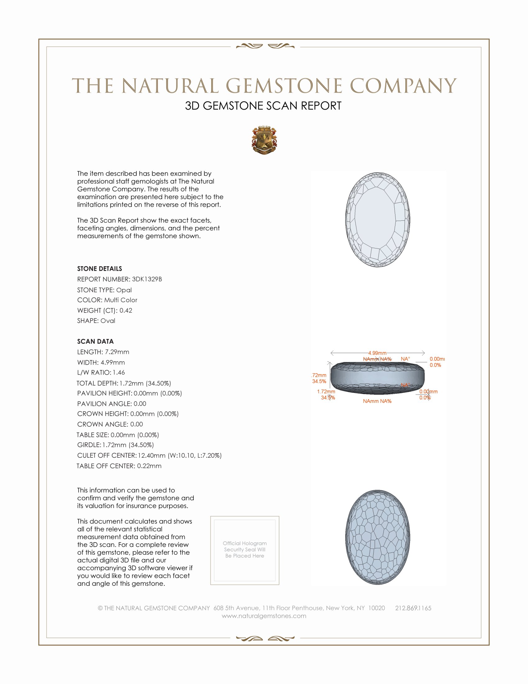 0.42 Ct. Cabochon Crystal/Jelly Opal from Australia