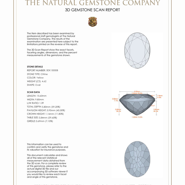 4.62 Ct. Citrine from Brazil