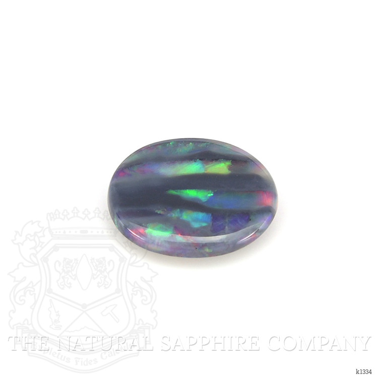 Solitaire Black Opal Pendant 0.85 Ct., 14K Yellow Gold