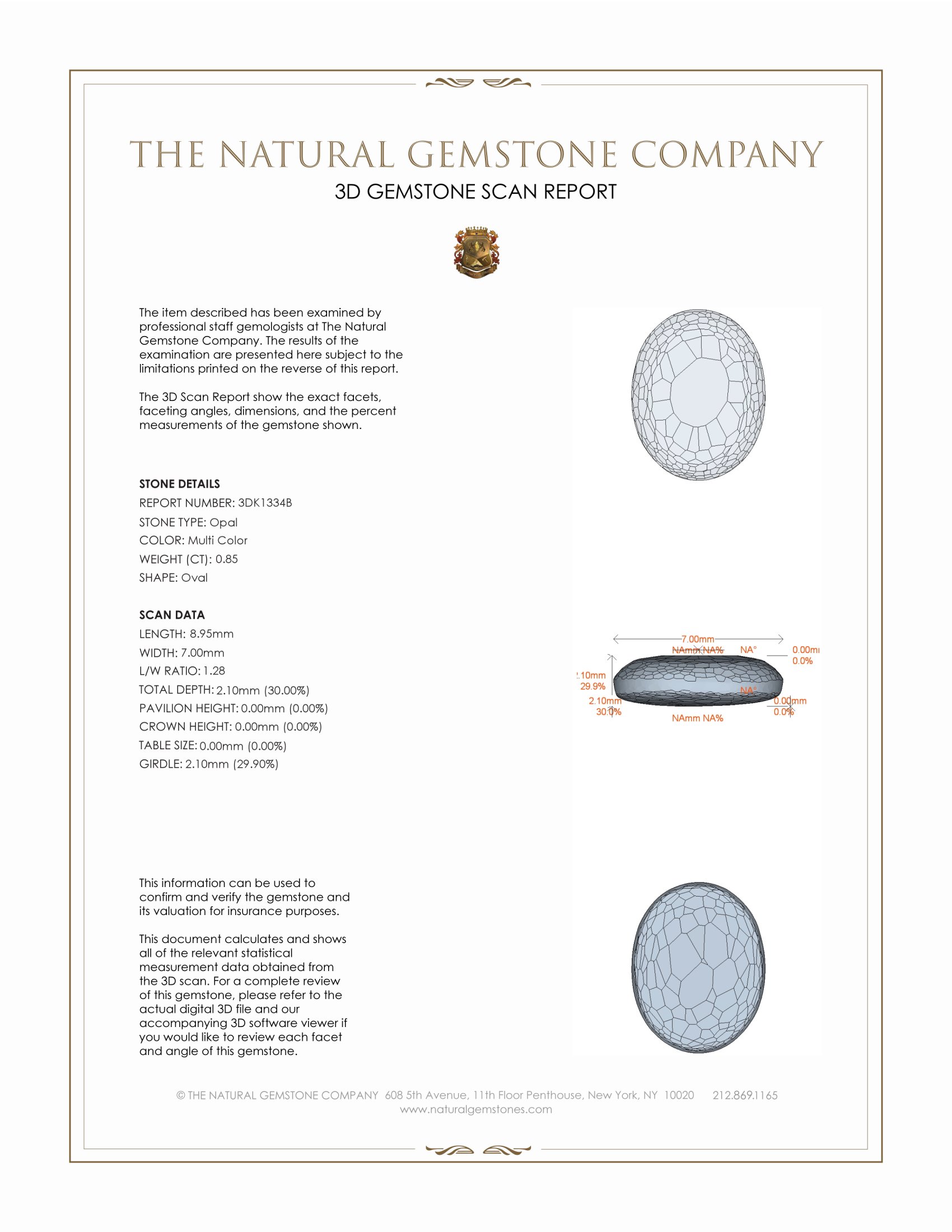 0.85 Ct. Black Opal from Australia