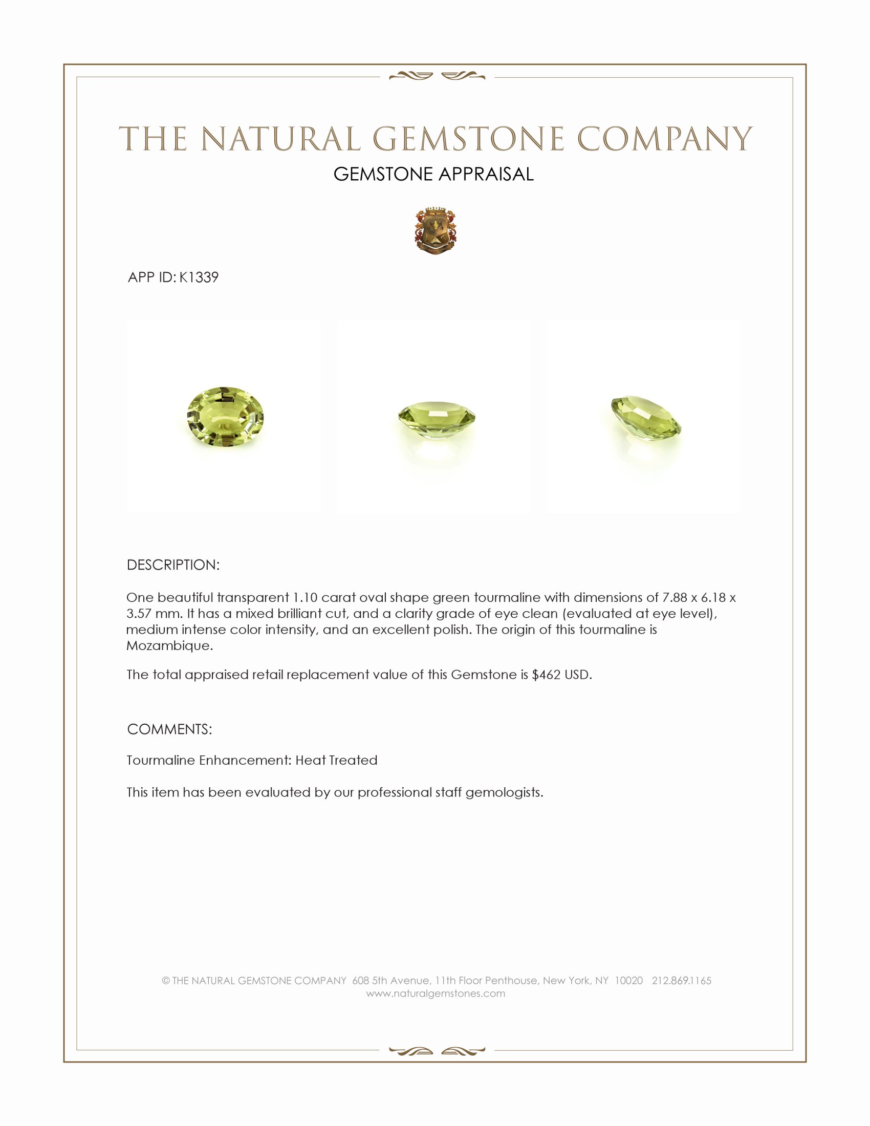 1.10 Ct. Tourmaline from Mozambique