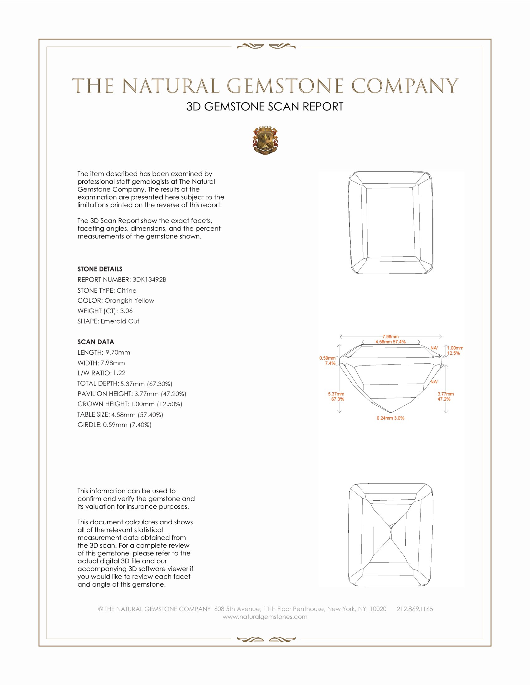 3.06 Ct. Citrine from Brazil