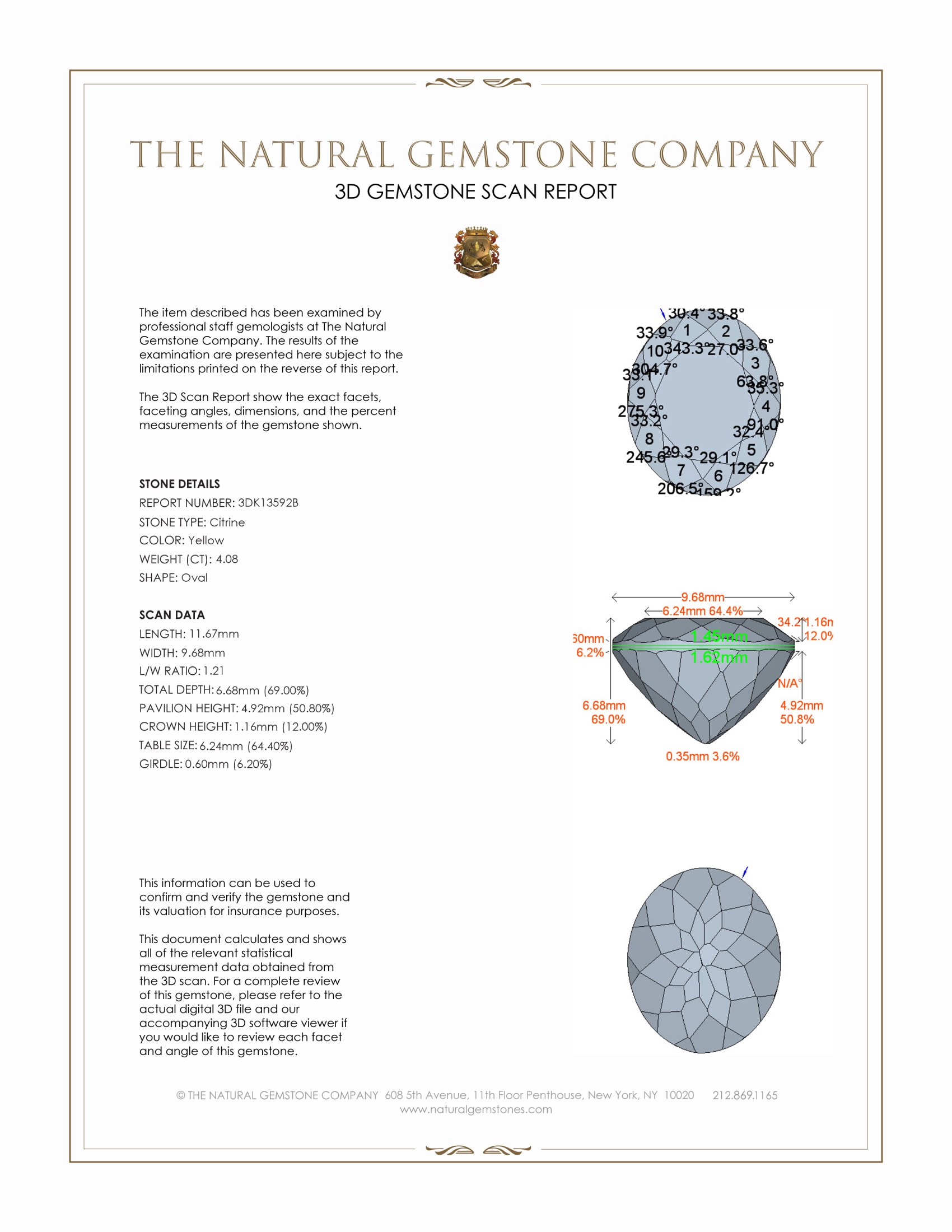 4.08 Ct. Citrine from Brazil
