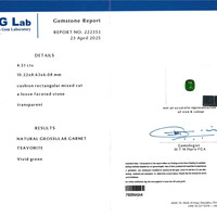 4.51 Ct. Tsavorite Garnet from Madagascar Scan Report