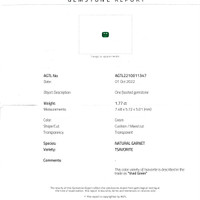 1.77 Ct. Tsavorite Garnet from Madagascar Scan Report
