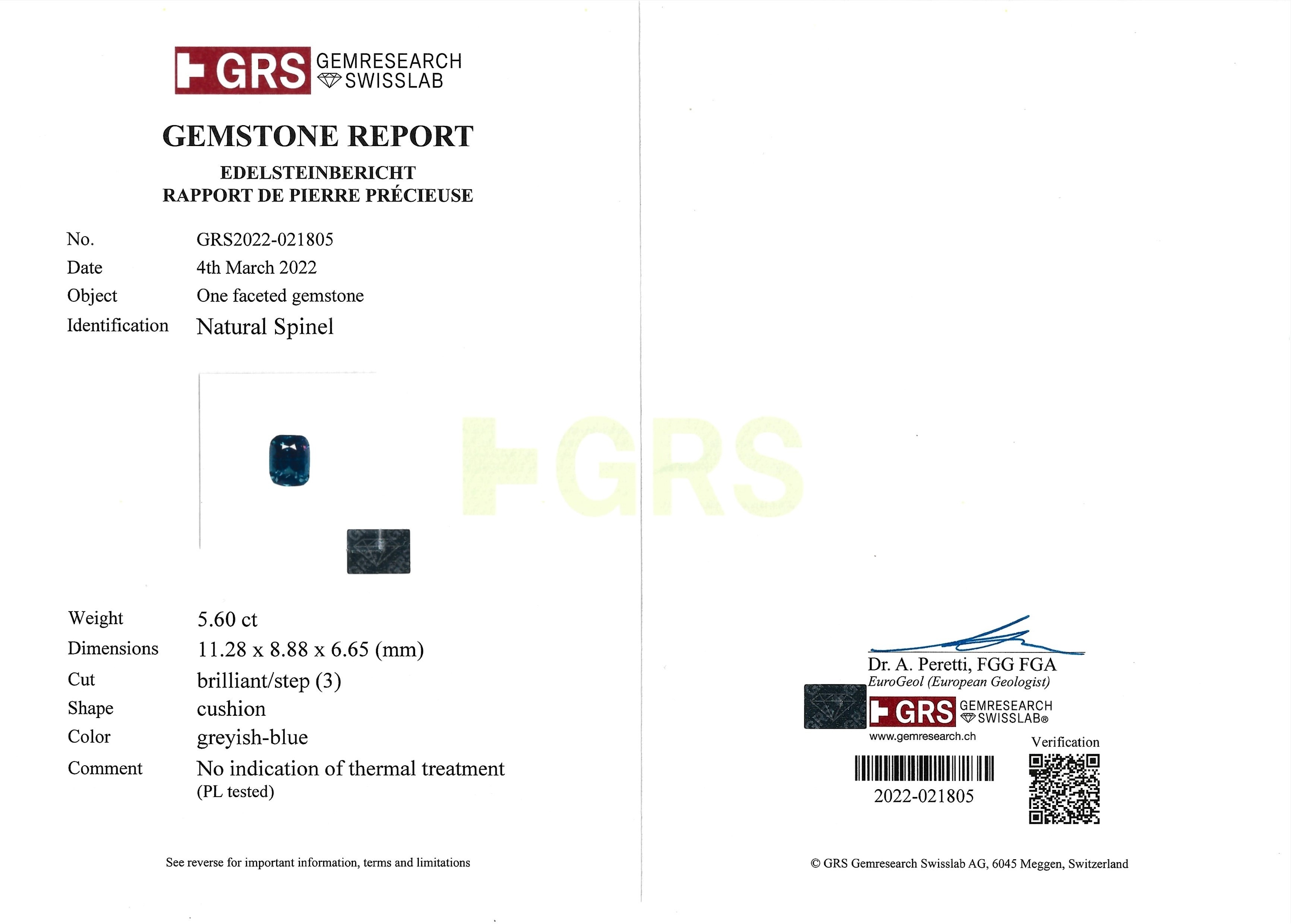 5.60 Ct. Spinel from Ceylon (Sri Lanka)