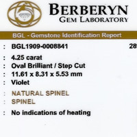 4.25 Ct. Spinel from Ceylon (Sri Lanka) Scan Report